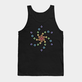 Spiral Rainbow Polyhedral Dice Tank Top